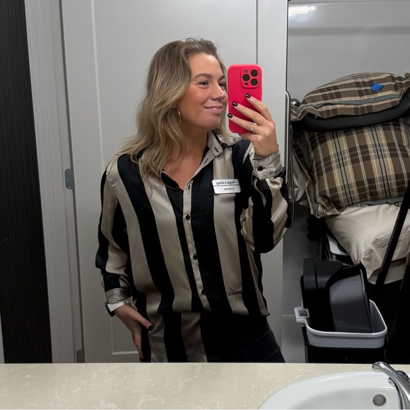 H&M Satin Stripe Blouse - Picture 3 of 7